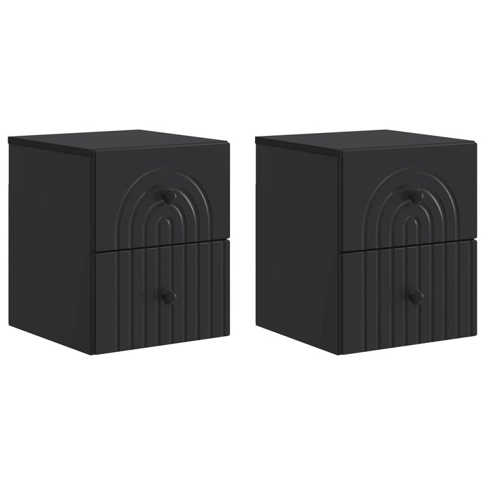 Dulap de noapte suspendat 2 pcs Negru 33 x 34,5 x 40 cm - WALTI WALTI