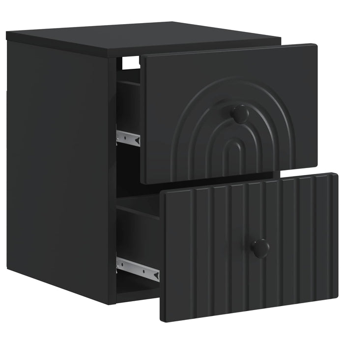 Dulap de noapte suspendat 2 pcs Negru 33 x 34,5 x 40 cm - WALTI WALTI