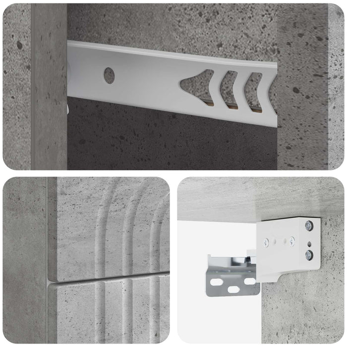 Dulap de noapte suspendat cu sertar Gri Beton 33 x 34,5 x 40 cm - WALTI WALTI