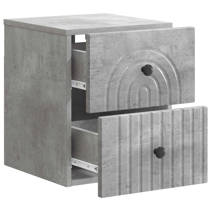 Dulap de noapte suspendat cu sertar Gri Beton 33 x 34,5 x 40 cm - WALTI WALTI