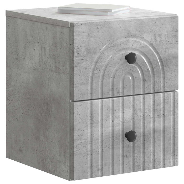 Dulap de noapte suspendat cu sertar Gri Beton 33 x 34,5 x 40 cm - WALTI WALTI