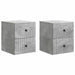 Dulap de noapte suspendat 2 pcs Gri Beton 33 x 34,5 x 40 cm - WALTI WALTI