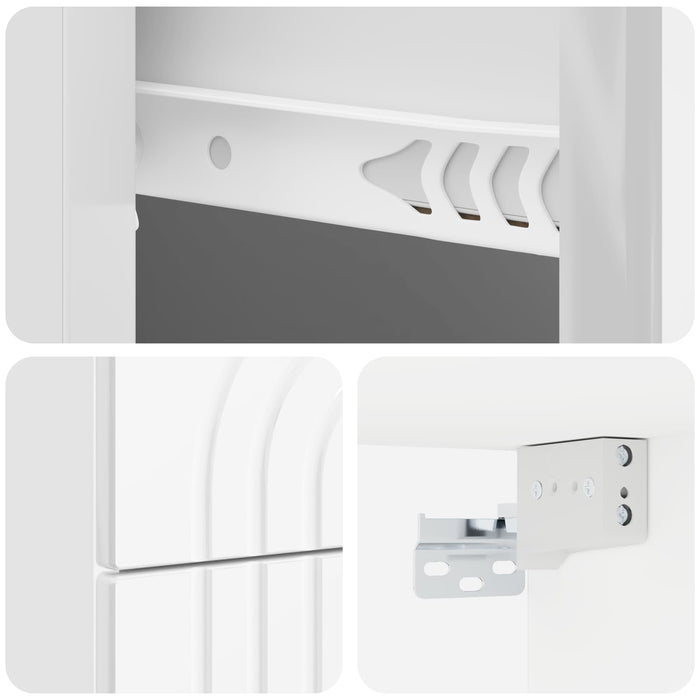 Dulap de noapte suspendat cu sertar 2 pcs Alb foarte lucios - WALTI WALTI