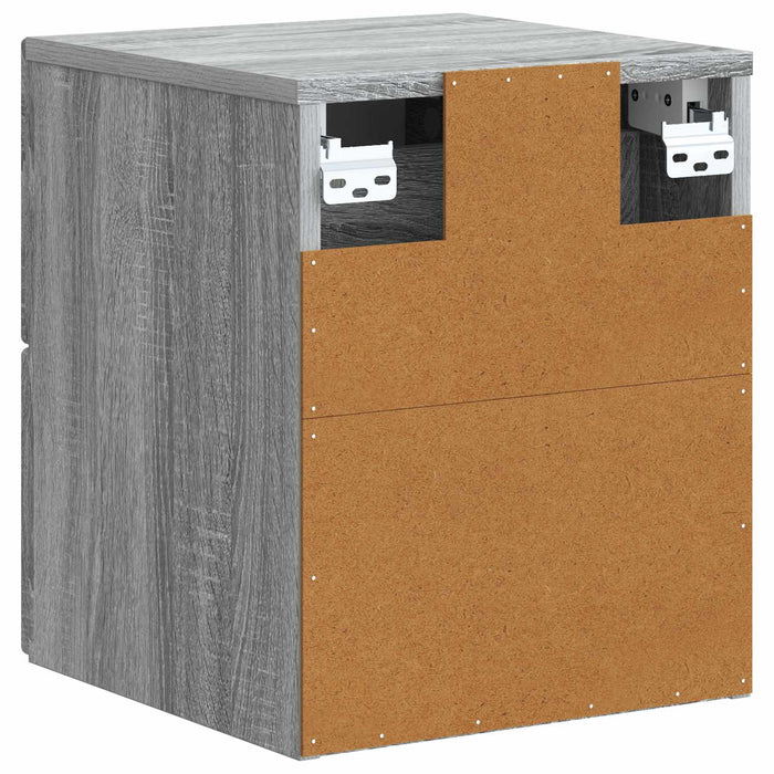 Dulap de noapte suspendat 2 pcs Sonoma gri 33 x 34,5 x 40 cm - WALTI WALTI