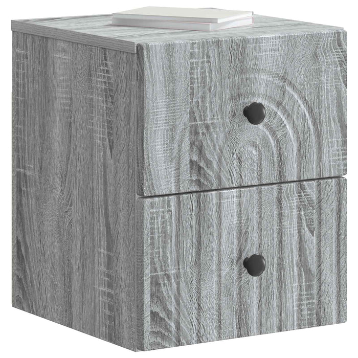 Dulap de noapte suspendat 2 pcs Sonoma gri 33 x 34,5 x 40 cm - WALTI WALTI