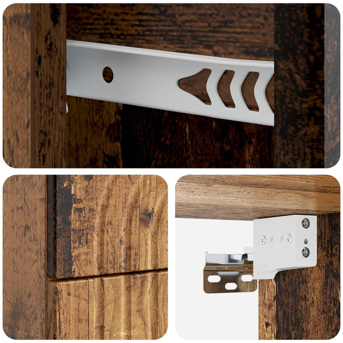 Dulap de noapte suspendat Lemn vechi 33 x 34,5 x 40 cm - WALTI WALTI