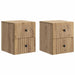 Dulap de noapte suspendat 2 pcs Stejar Artizanal Lemn prelucrat - WALTI WALTI
