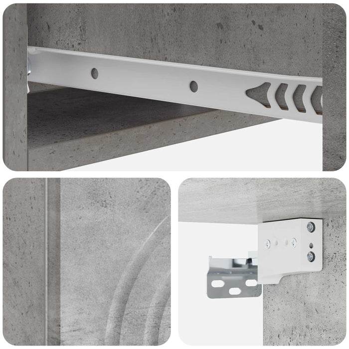 Masă laterală montată pe perete Gri Beton 59 x 34,5 x 17 cm - WALTI WALTI