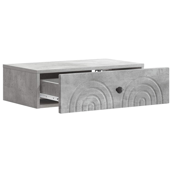 Masă laterală montată pe perete Gri Beton 59 x 34,5 x 17 cm - WALTI WALTI