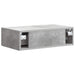 Masă laterală montată pe perete Gri Beton 59 x 34,5 x 17 cm - WALTI WALTI