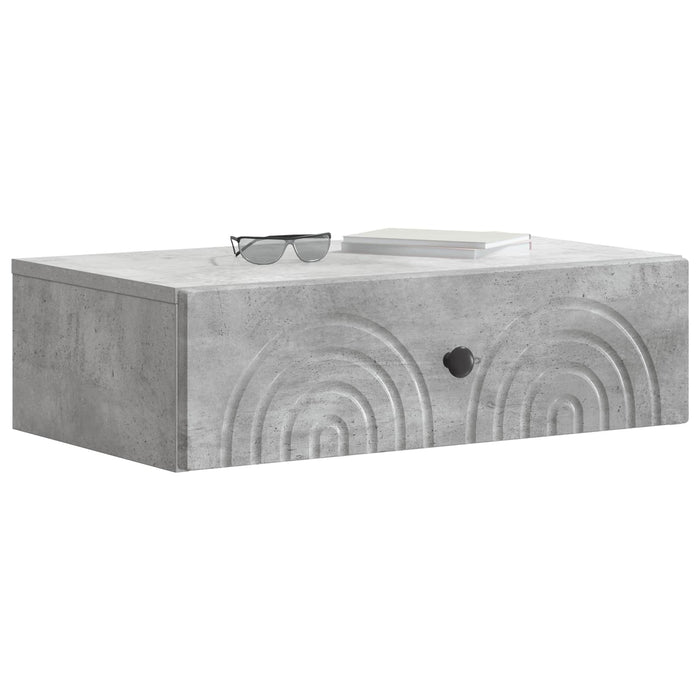 Masă laterală montată pe perete Gri Beton 59 x 34,5 x 17 cm - WALTI WALTI