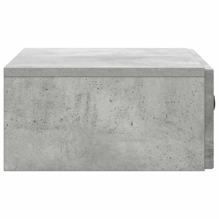 Masă laterală montată pe perete Gri Beton 59 x 34,5 x 17 cm - WALTI WALTI