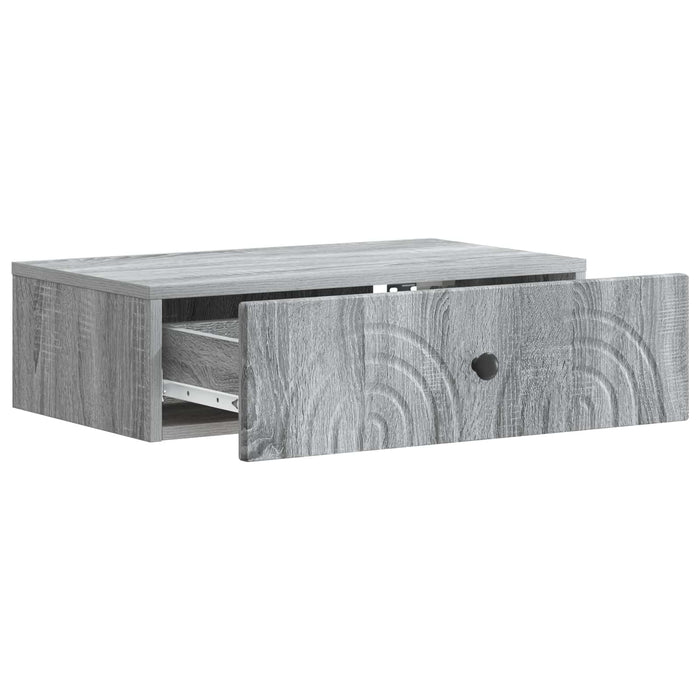 Masă laterală montată pe perete Sonoma gri 59 x 34,5 x 17 cm - WALTI WALTI