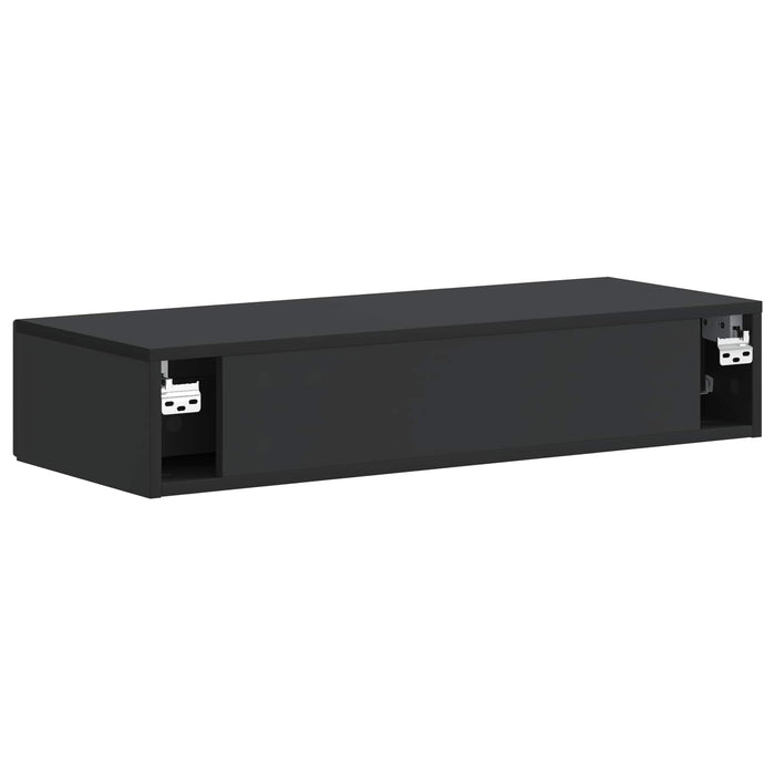 Masă laterală montată pe perete Negru 87,5 x 34,5 x 17 cm - WALTI WALTI