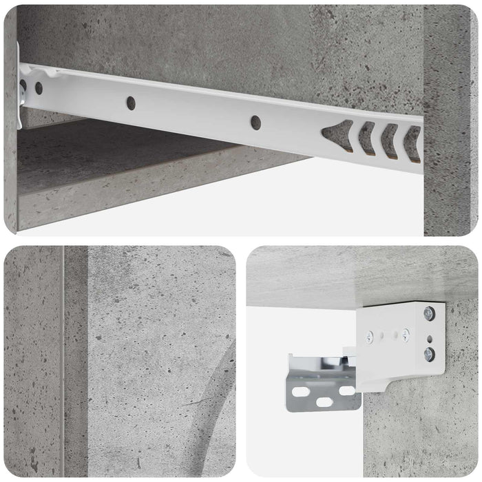 Masă laterală montată pe perete Gri Beton 87,5 x 34,5 x 17 cm - WALTI WALTI