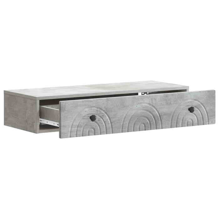 Masă laterală montată pe perete Gri Beton 87,5 x 34,5 x 17 cm - WALTI WALTI