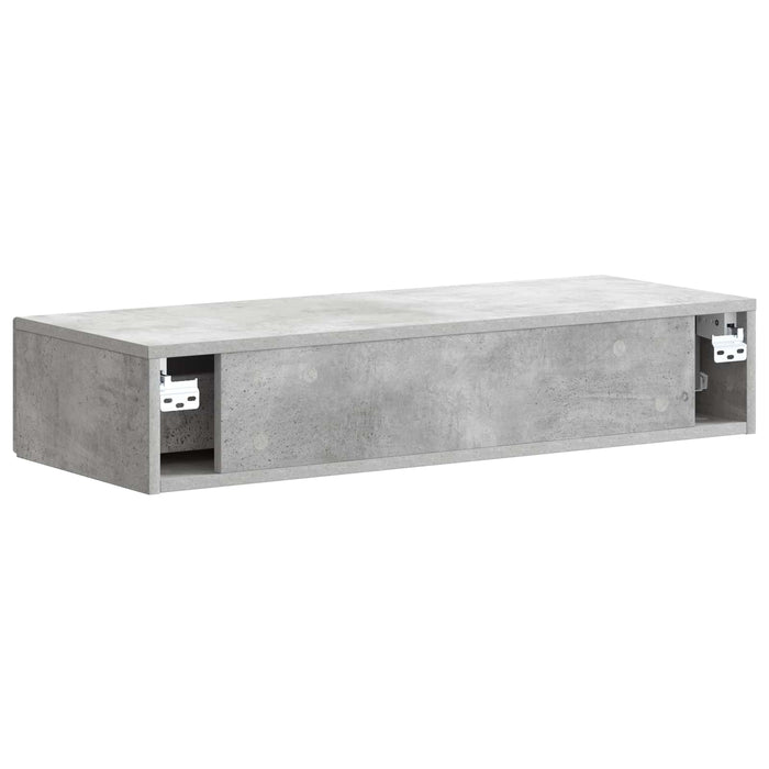 Masă laterală montată pe perete Gri Beton 87,5 x 34,5 x 17 cm - WALTI WALTI