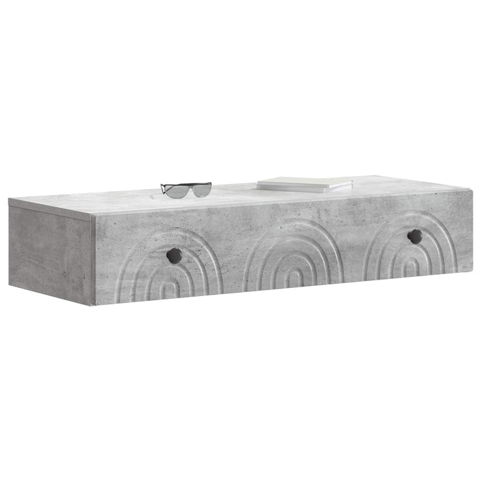 Masă laterală montată pe perete Gri Beton 87,5 x 34,5 x 17 cm - WALTI WALTI