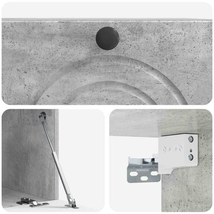 Oglindă TV montată pe perete Gri Beton 59,5 x 41 x 30 cm - WALTI WALTI
