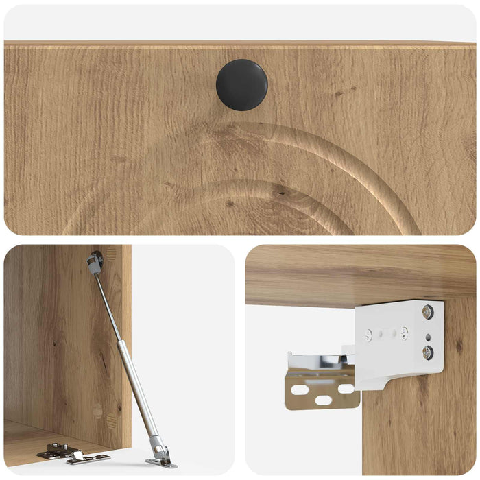 Oglindă TV montată pe perete Stejar Artizanal 59,5 x 41 x 30 cm - WALTI WALTI