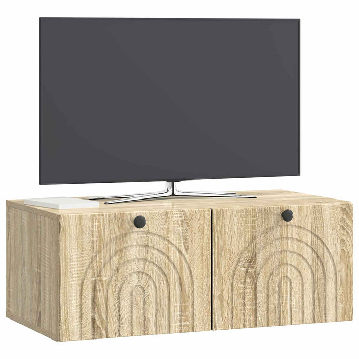 Oglindă TV montată pe perete Stejar Sonoma 78,5 x 41 x 30 cm - WALTI WALTI