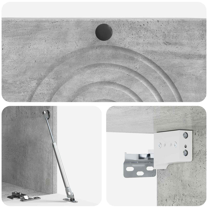 Oglindă TV montată pe perete Gri Beton 78,5 x 41 x 30 cm - WALTI WALTI