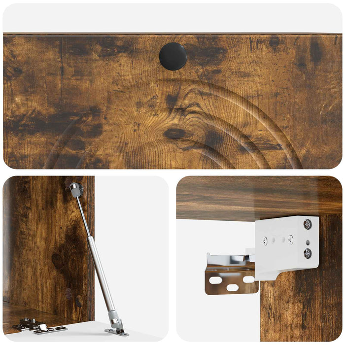 Oglindă TV montată pe perete Stejar fumuriu 78,5 x 41 x 30 cm - WALTI WALTI