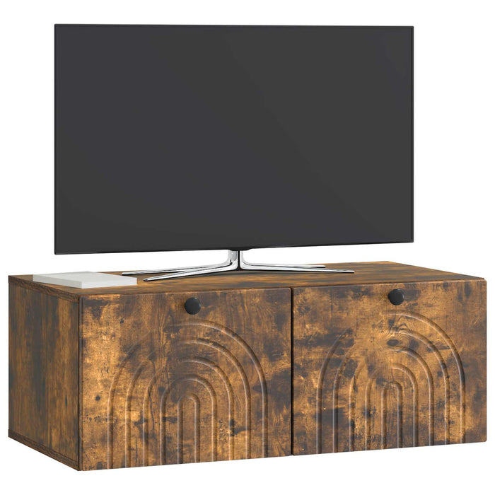 Oglindă TV montată pe perete Stejar fumuriu 78,5 x 41 x 30 cm - WALTI WALTI
