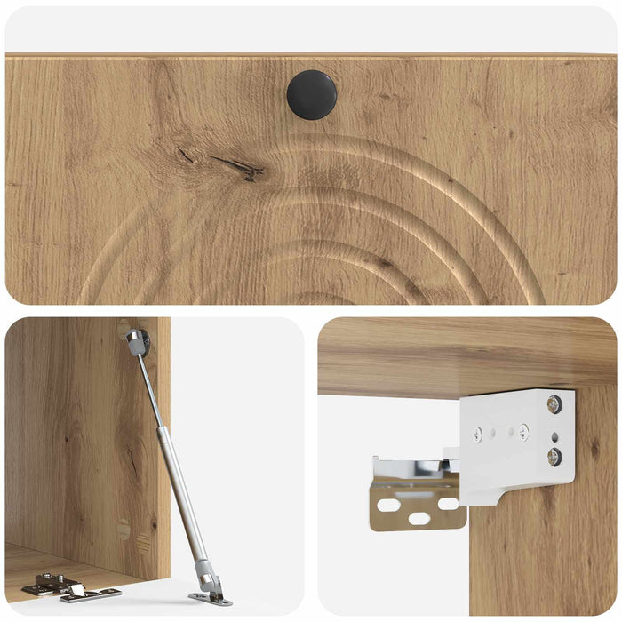 Oglindă TV montată pe perete Stejar Artizanal 78,5 x 41 x 30 cm - WALTI WALTI