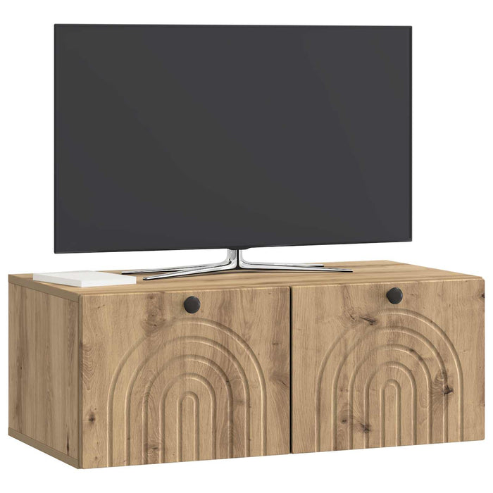 Oglindă TV montată pe perete Stejar Artizanal 78,5 x 41 x 30 cm - WALTI WALTI