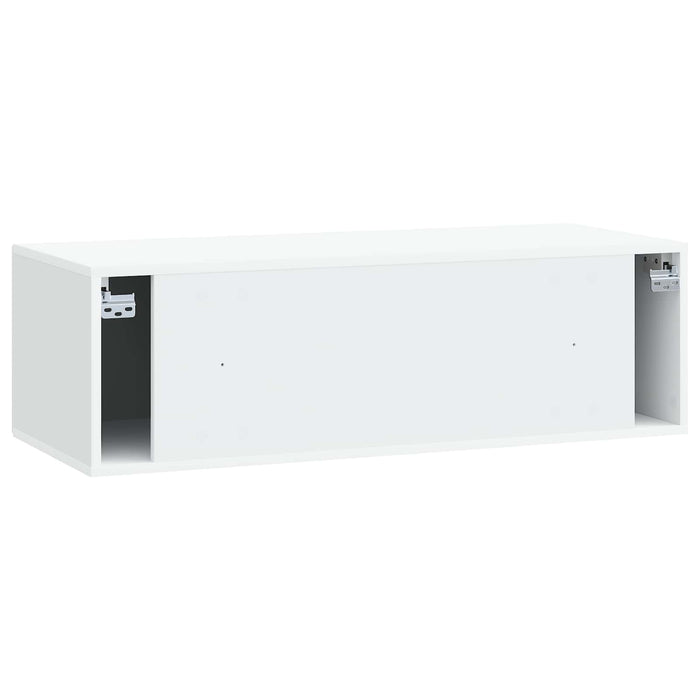 Oglindă TV montată pe perete Alb 99 x 41 x 30 cm Lemn prelucrat - WALTI WALTI