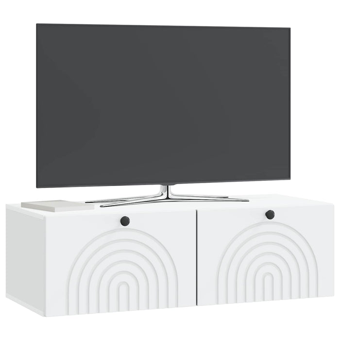 Oglindă TV montată pe perete Alb 99 x 41 x 30 cm Lemn prelucrat - WALTI WALTI