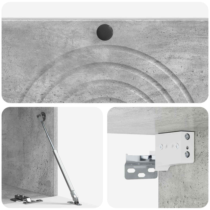 Oglindă TV montată pe perete Gri Beton 99 x 41 x 30 cm - WALTI WALTI