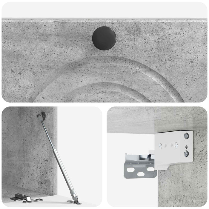 Oglindă TV montată pe perete Gri Beton 59,5 x 31 x 30 cm - WALTI WALTI