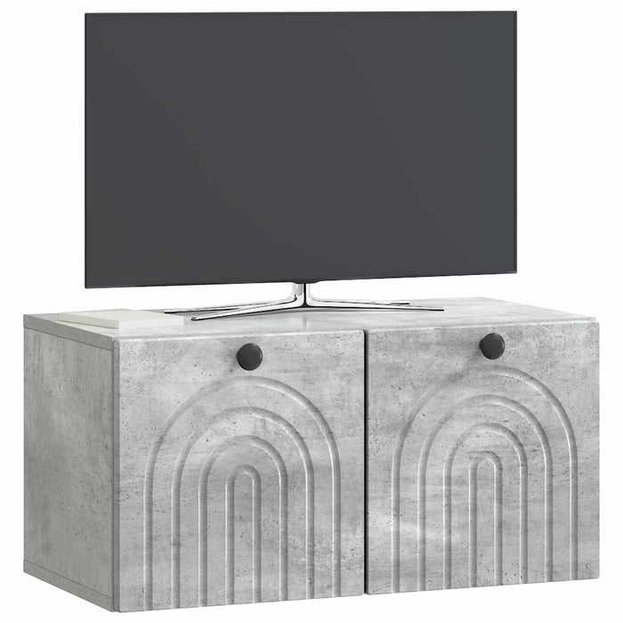 Oglindă TV montată pe perete Gri Beton 59,5 x 31 x 30 cm - WALTI WALTI