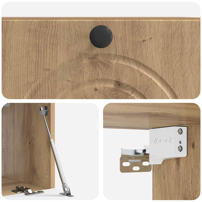 Oglindă TV montată pe perete Stejar Artizanal 59,5 x 31 x 30 cm - WALTI WALTI