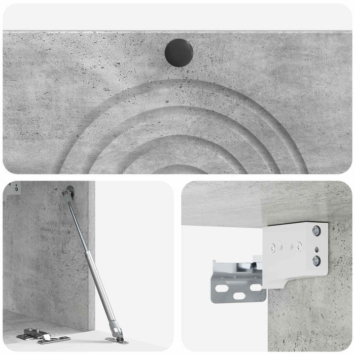 Oglindă TV montată pe perete Gri Beton 78,5 x 31 x 30 cm - WALTI WALTI