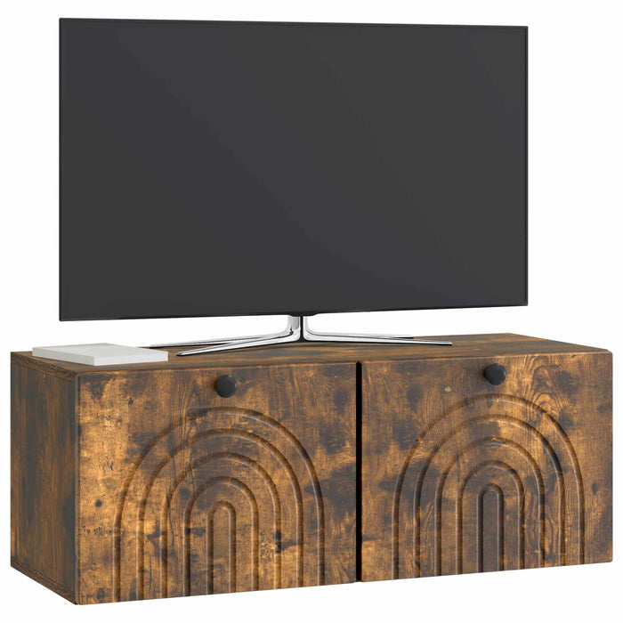 Oglindă TV montată pe perete Stejar fumuriu 78,5 x 31 x 30 cm - WALTI WALTI
