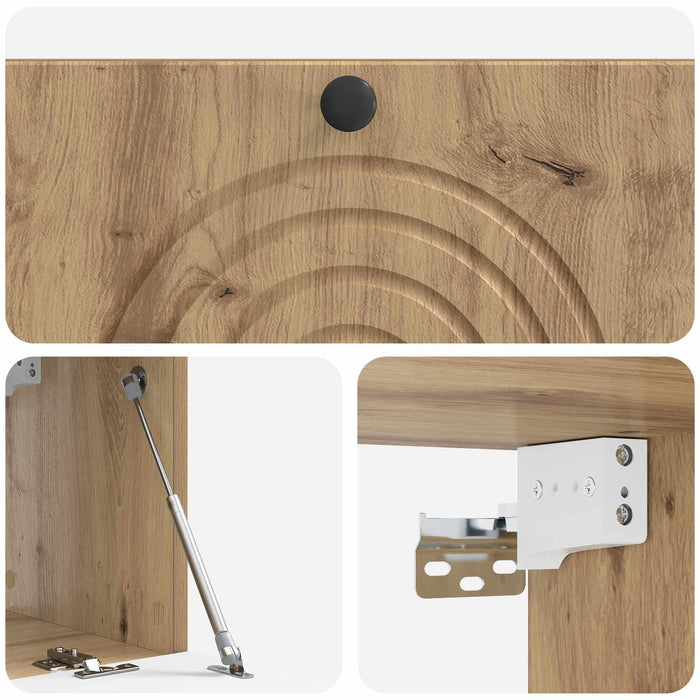 Oglindă TV montată pe perete Stejar Artizanal 78,5 x 31 x 30 cm - WALTI WALTI