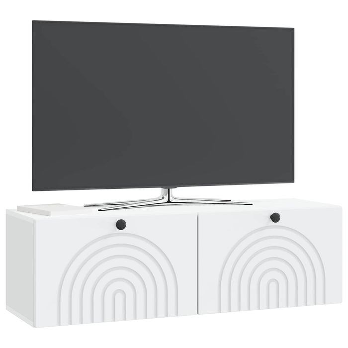 Oglindă TV montată pe perete Alb 98 x 31 x 30 cm Lemn prelucrat - WALTI WALTI
