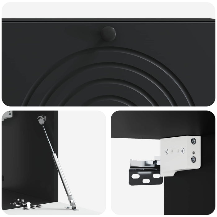 Oglindă TV montată pe perete Pe perete Negru 98 x 31 x 30 cm - WALTI WALTI