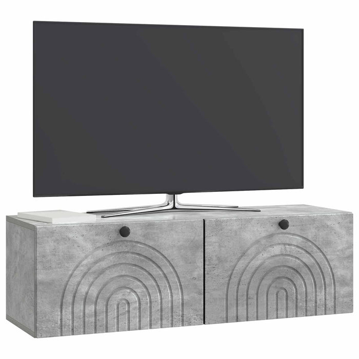 Oglindă TV montată pe perete Gri Beton 98 x 31 x 30 cm - WALTI WALTI