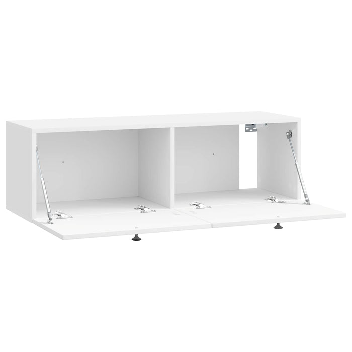 Oglindă TV montată pe perete Alb foarte lucios 98 x 31 x 30 cm - WALTI WALTI