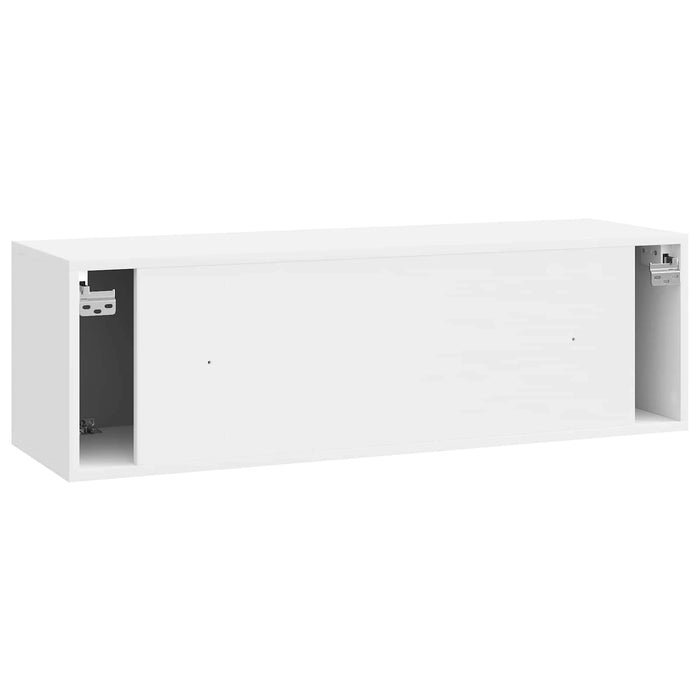 Oglindă TV montată pe perete Alb foarte lucios 98 x 31 x 30 cm - WALTI WALTI