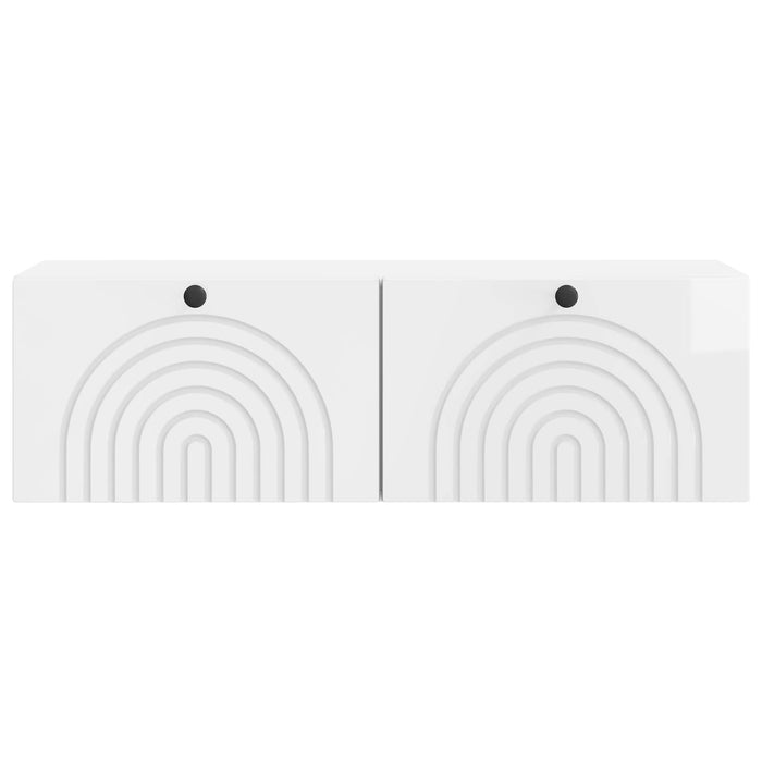 Oglindă TV montată pe perete Alb foarte lucios 98 x 31 x 30 cm - WALTI WALTI