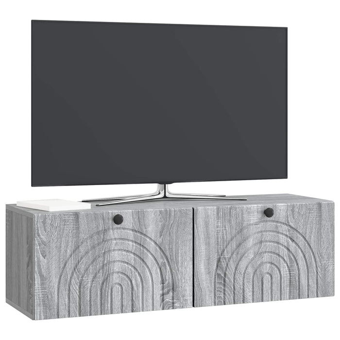 Oglindă TV montată pe perete Sonoma gri 98 x 31 x 30 cm - WALTI WALTI