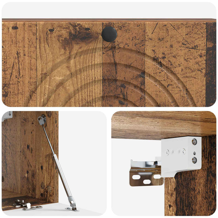 Oglindă TV montată pe perete Lemn vechi 98 x 31 x 30 cm - WALTI WALTI