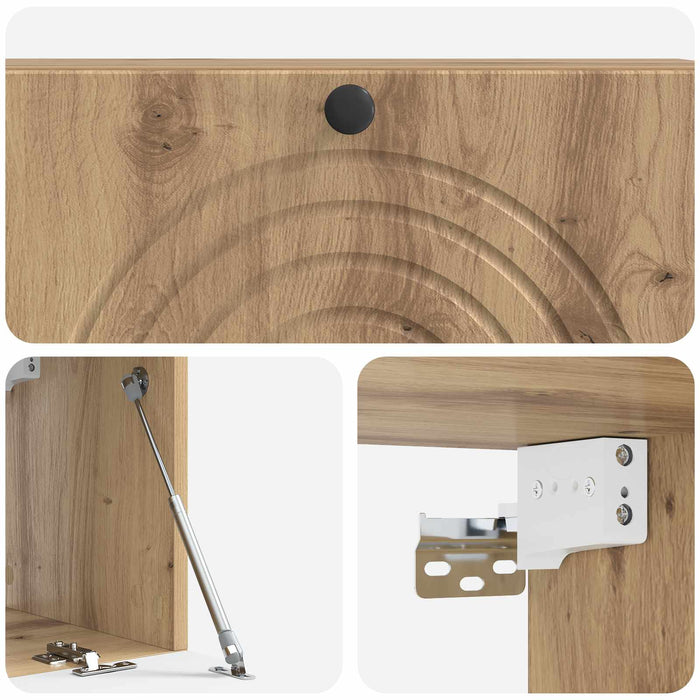 Oglindă TV montată pe perete Stejar Artizanal 98 x 31 x 30 cm - WALTI WALTI