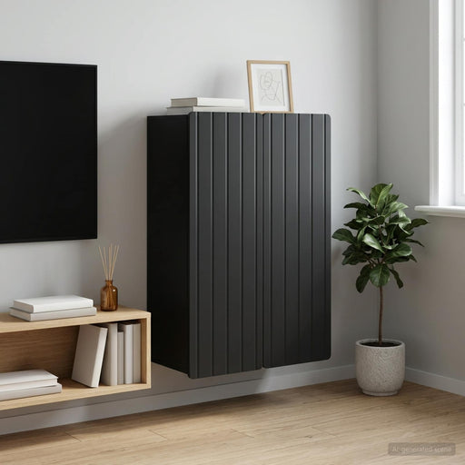 Dulap montat pe perete Negru 66 x 34,5 x 92 cm Lemn prelucrat - WALTI WALTI