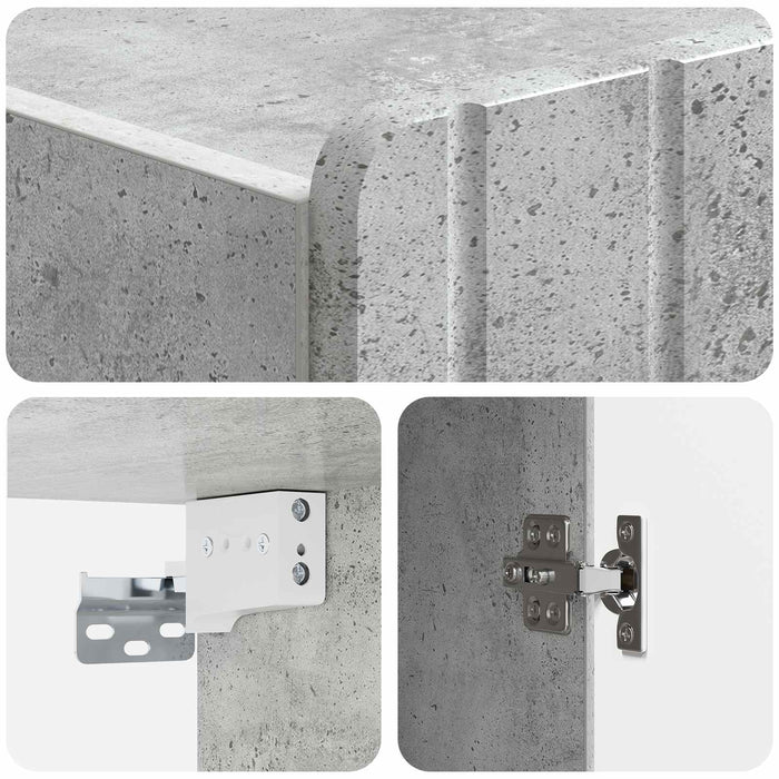 Dulap montat pe perete Gri Beton 66 x 34,5 x 92 cm - WALTI WALTI